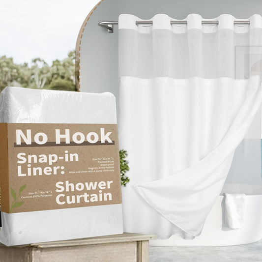 No Hook Shower Curtain