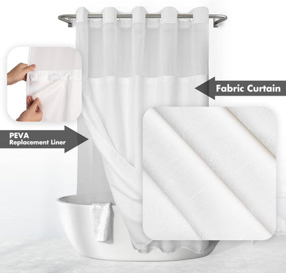 No Hook Shower Curtain