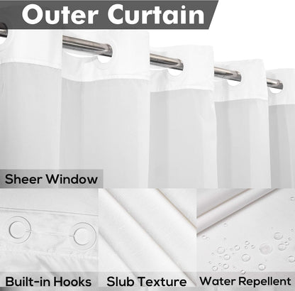 No Hook Shower Curtain