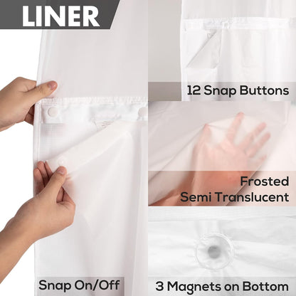 No Hook Shower Curtain